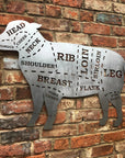 Large Galvanized Steel Butchers Lamb Decoration