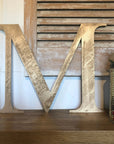 Distressed Gold 5" or 12" Classic Metal Letters, A-Z, 0-9