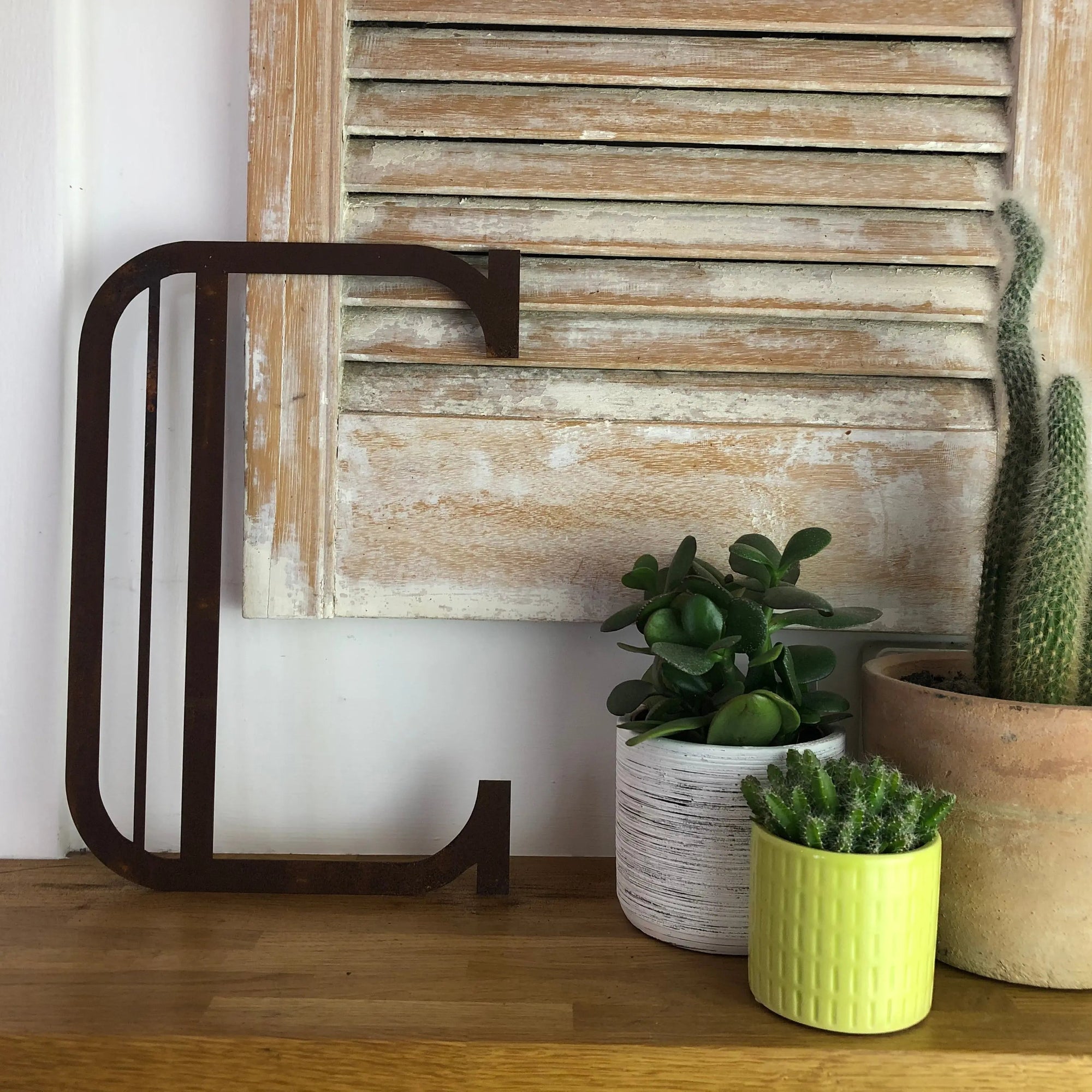 Rustic Art Deco Signs Rusty Metal Alphabet Letters – Home &amp; Garden A-Z 0-9