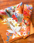 Rust Luxury Silk Pocket Square and tie in Gift set in box, 'Eden' design formal wear for weddings or groomsmen gift