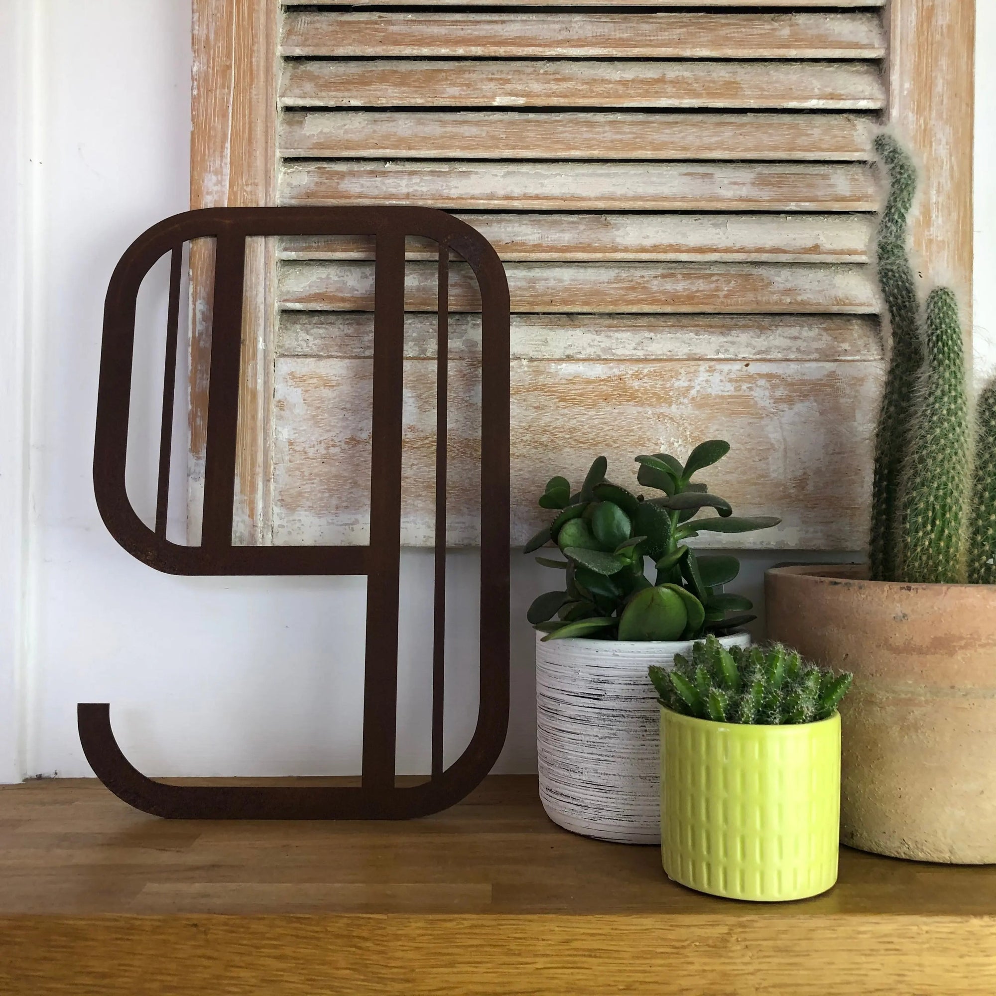 Rustic Art Deco Signs Rusty Metal Alphabet Letters – Home &amp; Garden A-Z 0-9
