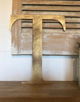 Distressed Gold 5" or 12" Classic Metal Letters, A-Z, 0-9