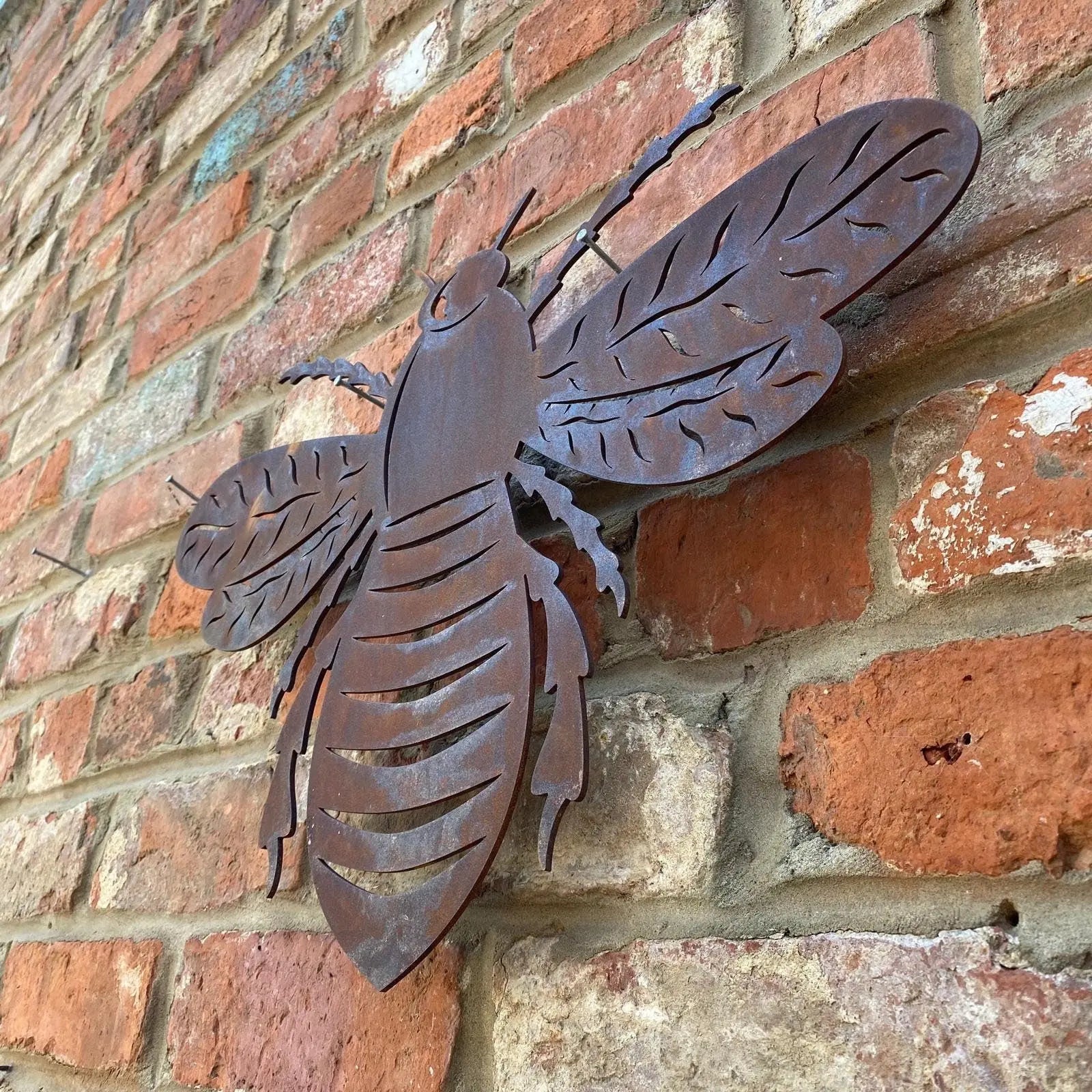 Large Rusty Metal Bee Garden Decoration