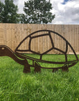 Large Rusty Metal Tortoise Garden Decoration