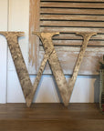 Distressed Gold 5" or 12" Classic Metal Letters, A-Z, 0-9