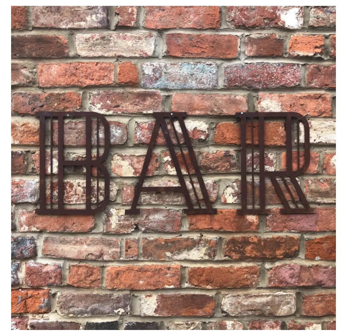 Rustic Art Deco Signs Rusty Metal Alphabet Letters – Home &amp; Garden A-Z 0-9