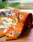Rust Luxury Silk Pocket Square and tie in Gift set in box, 'Eden' design formal wear for weddings or groomsmen gift