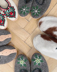 Adult Woolen Slippers (felt) with beads