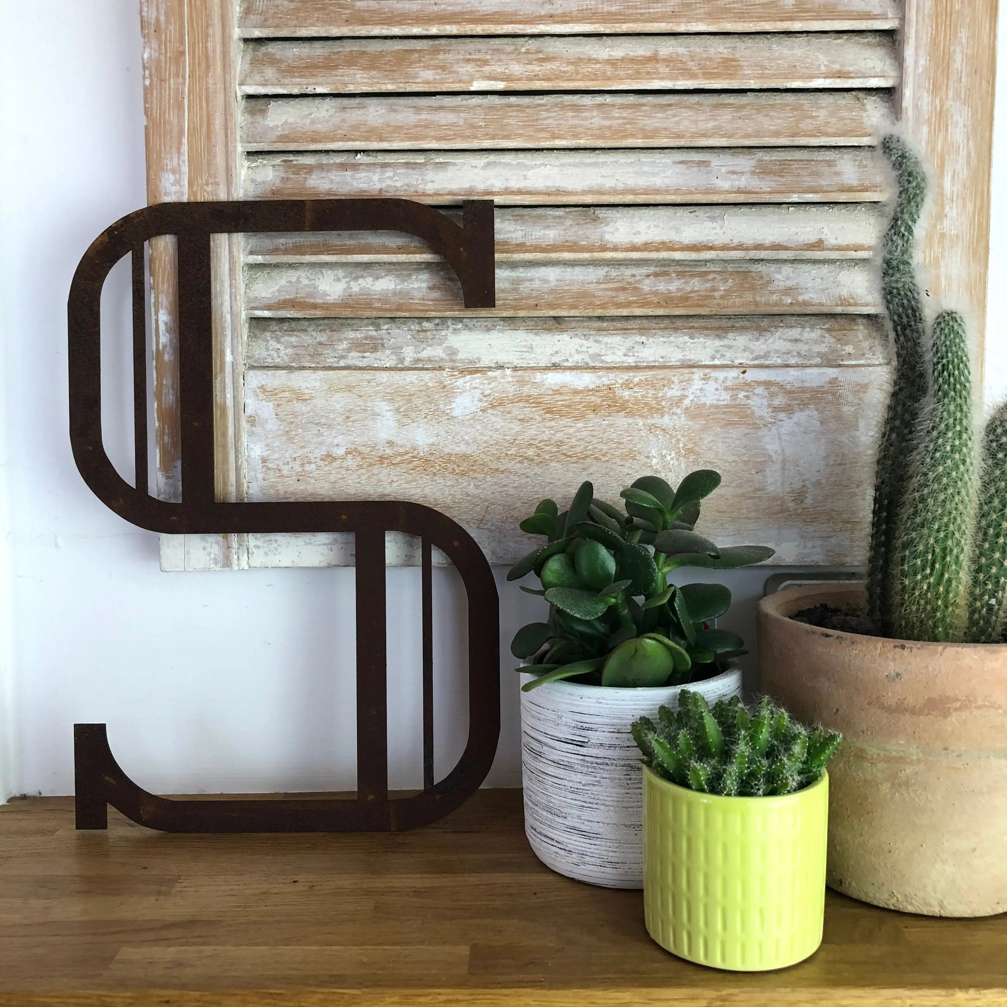 Rustic Art Deco Signs Rusty Metal Alphabet Letters – Home &amp; Garden A-Z 0-9