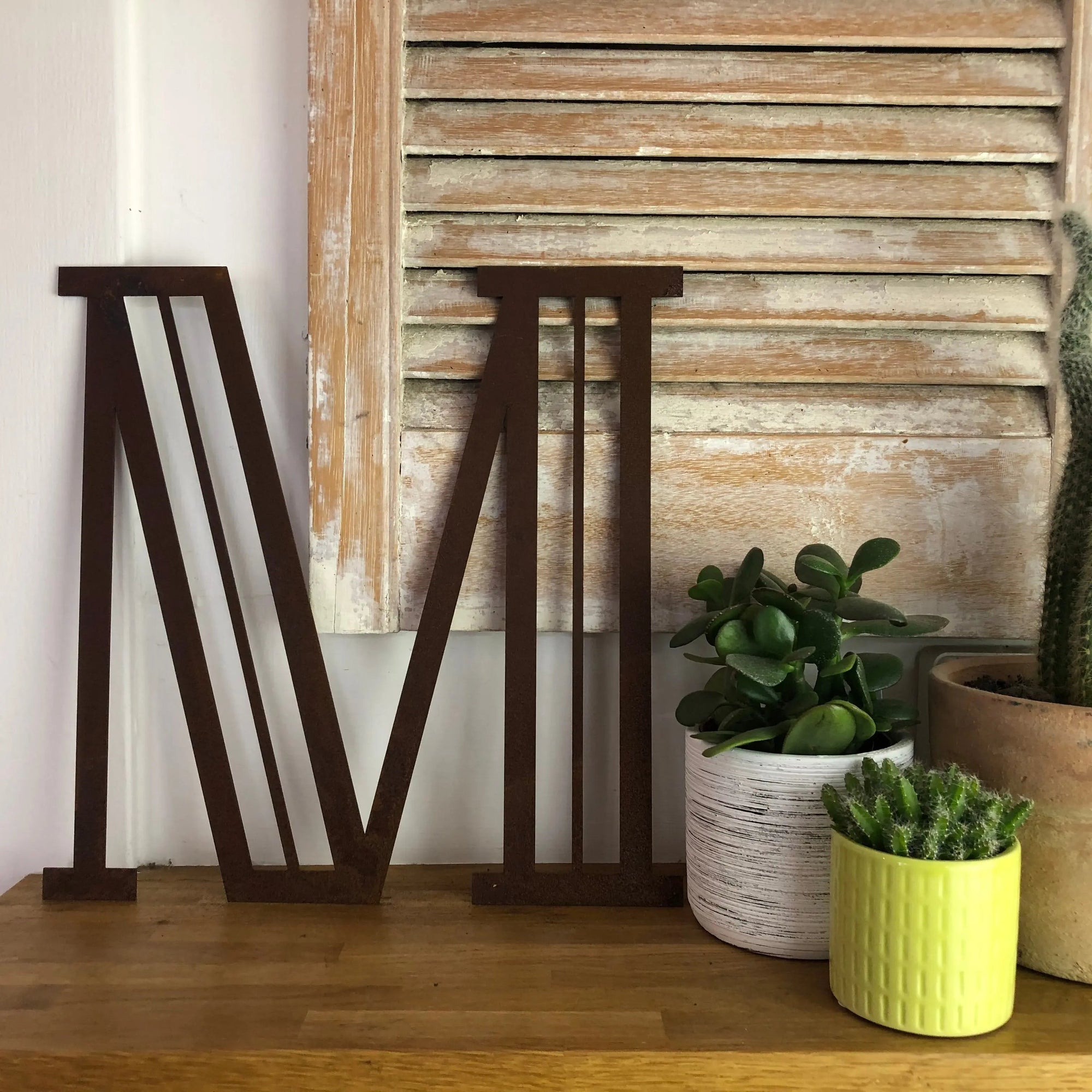 Rustic Art Deco Signs Rusty Metal Alphabet Letters – Home &amp; Garden A-Z 0-9