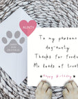 To my pawsome dog-Aunty card