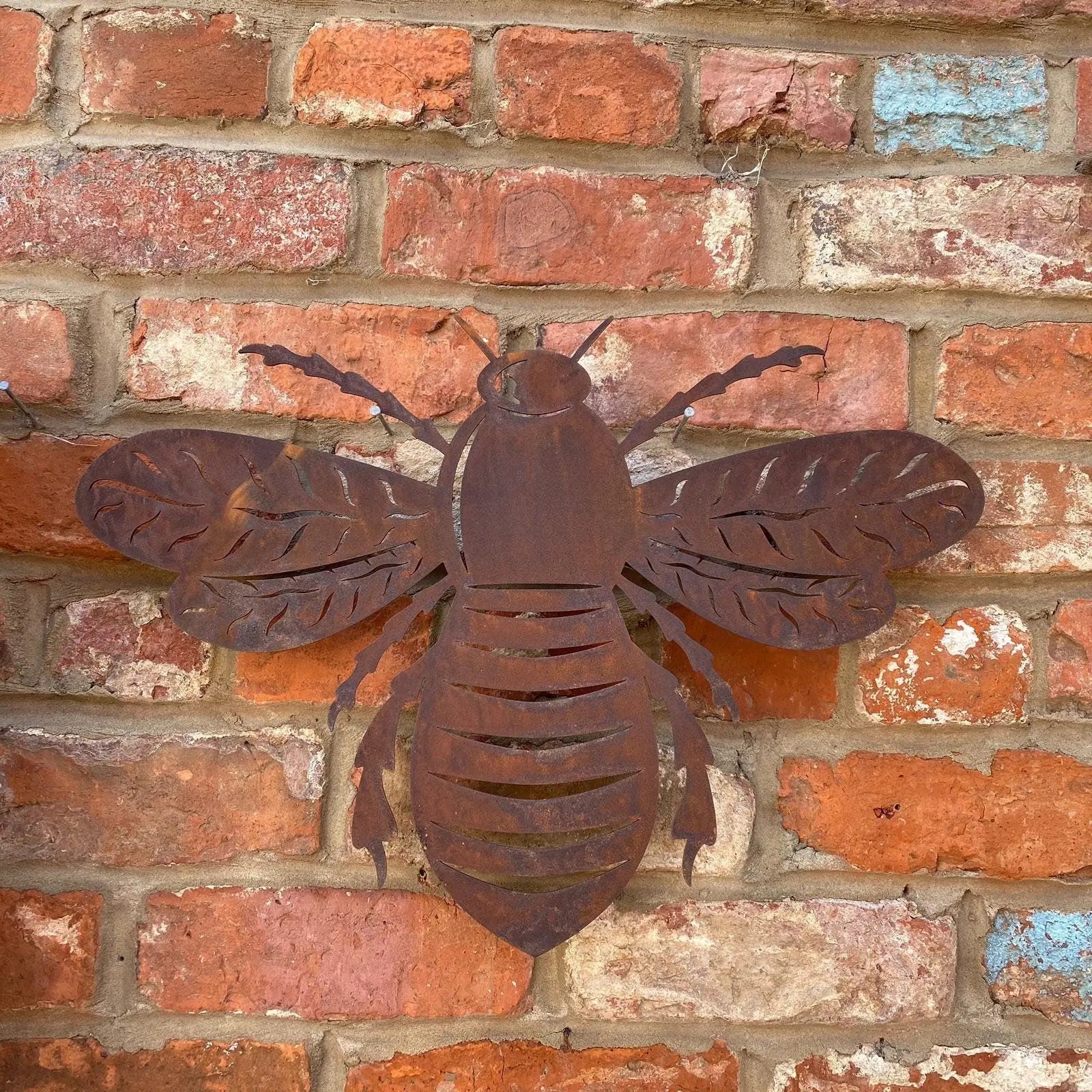 Large Rusty Metal Bee Garden Decoration