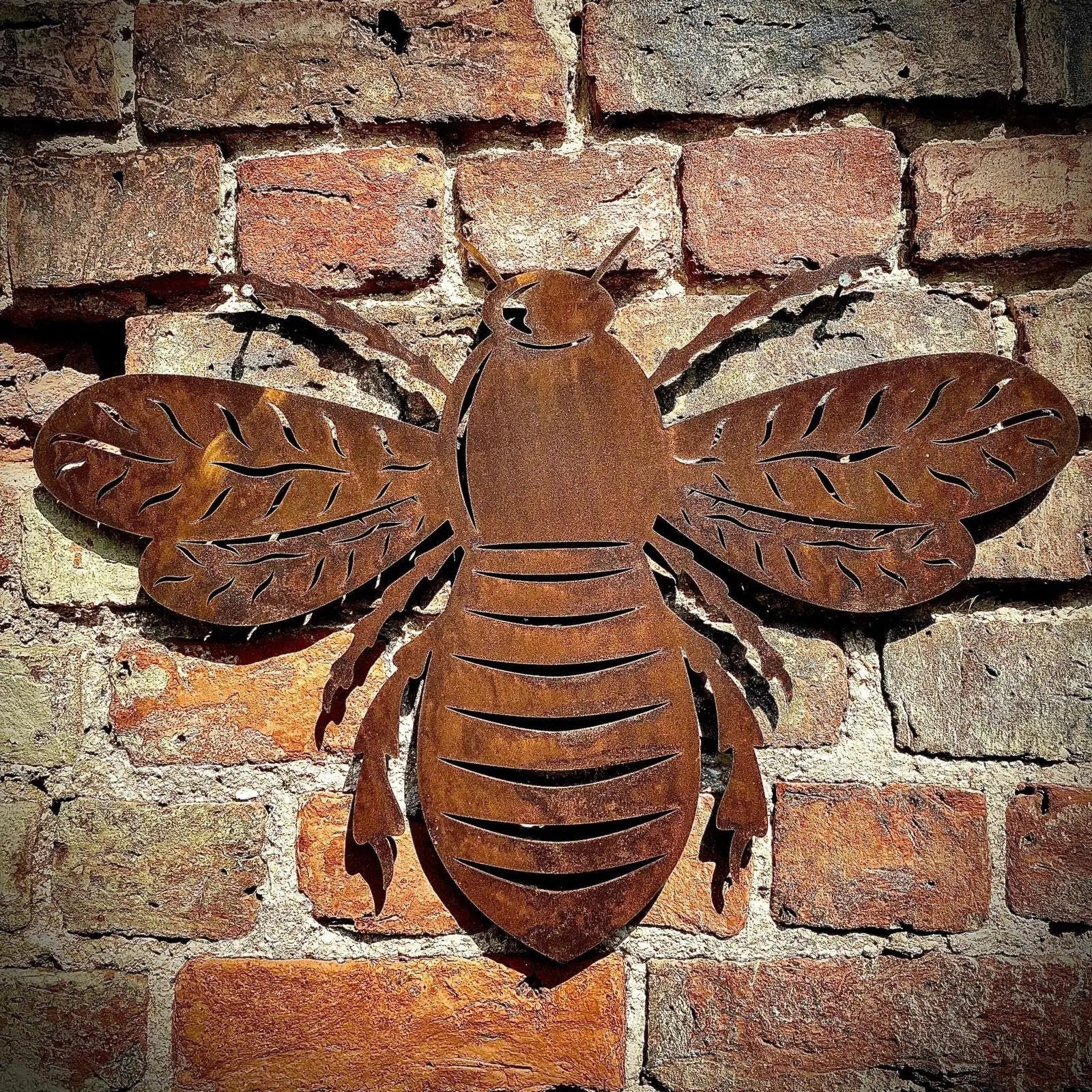 Large Rusty Metal Bee Garden Decoration