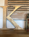 Distressed Gold 5" or 12" Classic Metal Letters, A-Z, 0-9