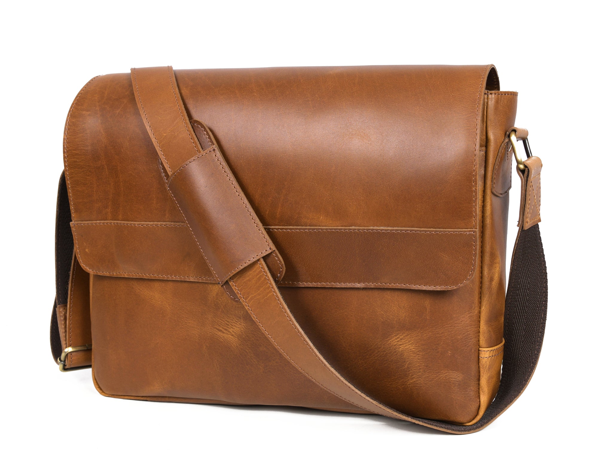 Hudson Leather Messenger Bag - Desert Tan