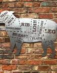 Large Galvanized Steel Butchers Lamb Decoration