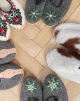 Adult Woolen Slippers (felt) with ornaments