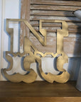 A-Z Rustic 5" or 12" Gold Metal Carnival Letters.