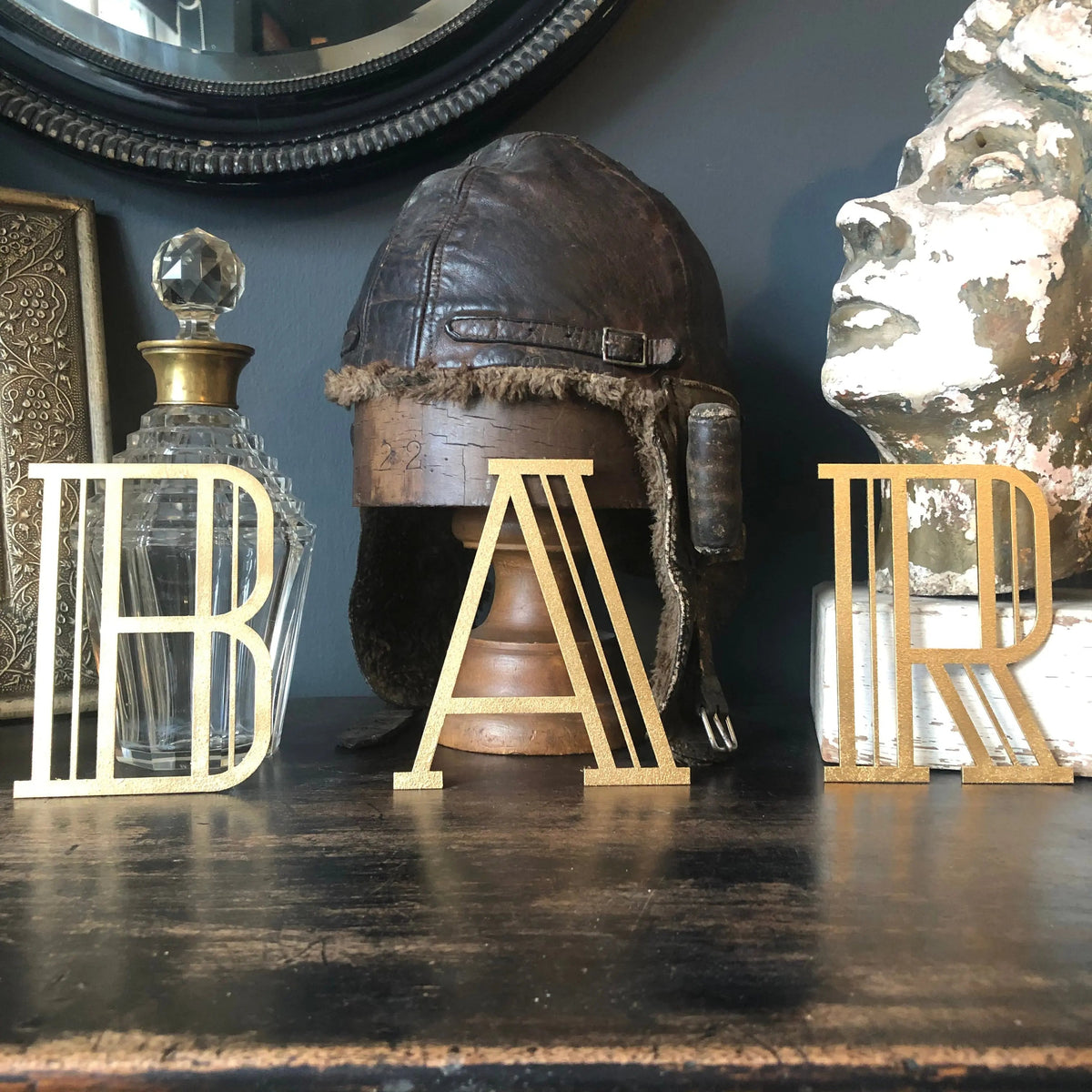 Gold Art Deco Metal Alphabet Letters – 5” or 12” Decorative Lettering A–Z