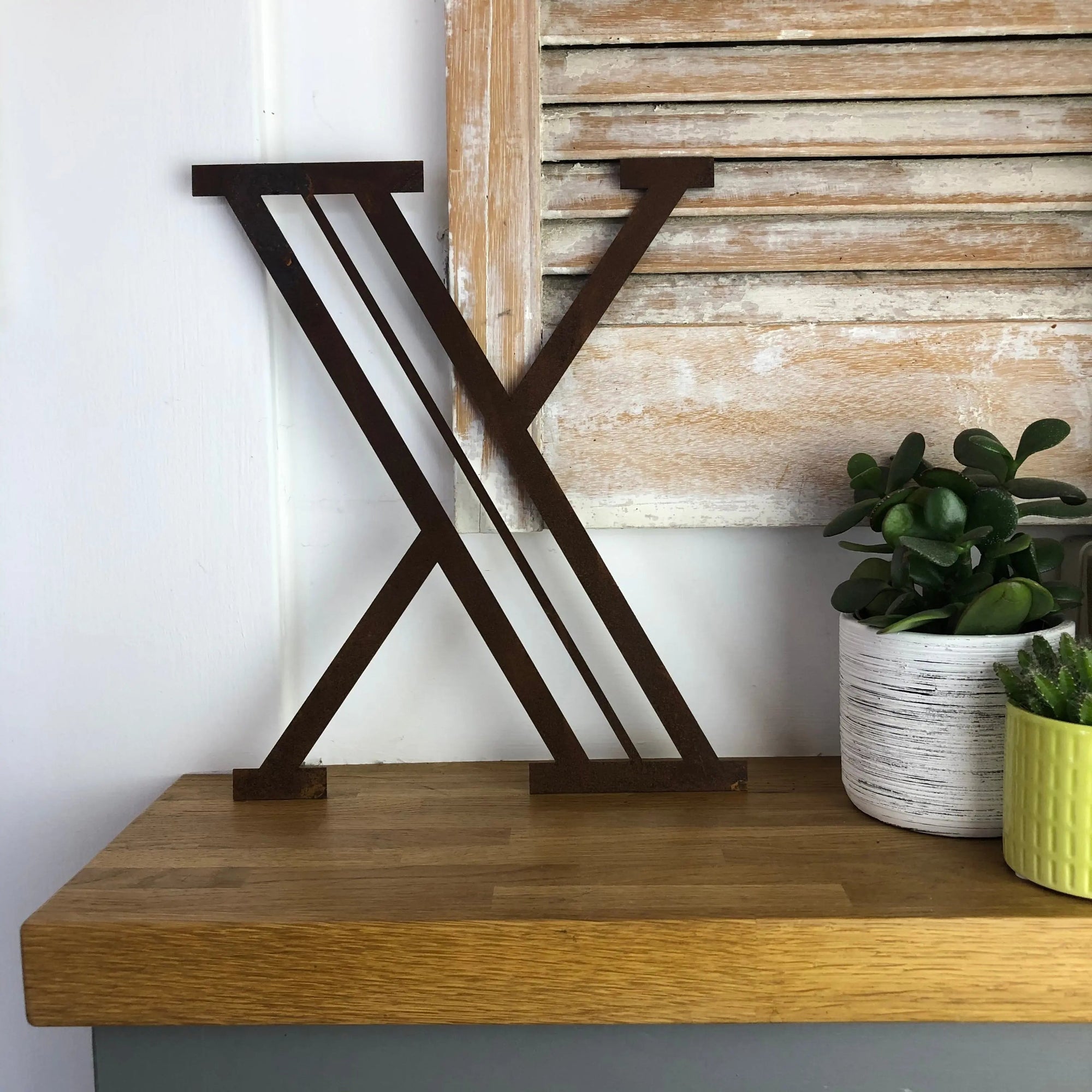 Rustic Art Deco Signs Rusty Metal Alphabet Letters – Home &amp; Garden A-Z 0-9