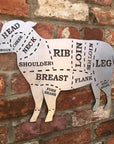 Galvanized Steel Butchers Lamb Wall Decoration.