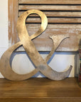 Distressed Gold 5" or 12" Classic Metal Letters, A-Z, 0-9
