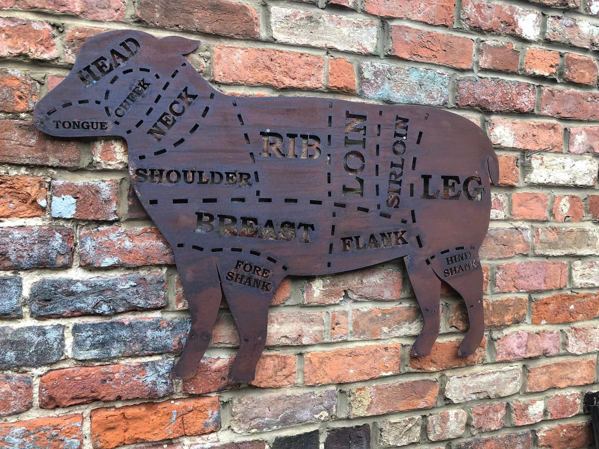 Rusty Metal Butchers Lamb Sign