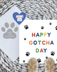 Happy gotcha day card in rainbow