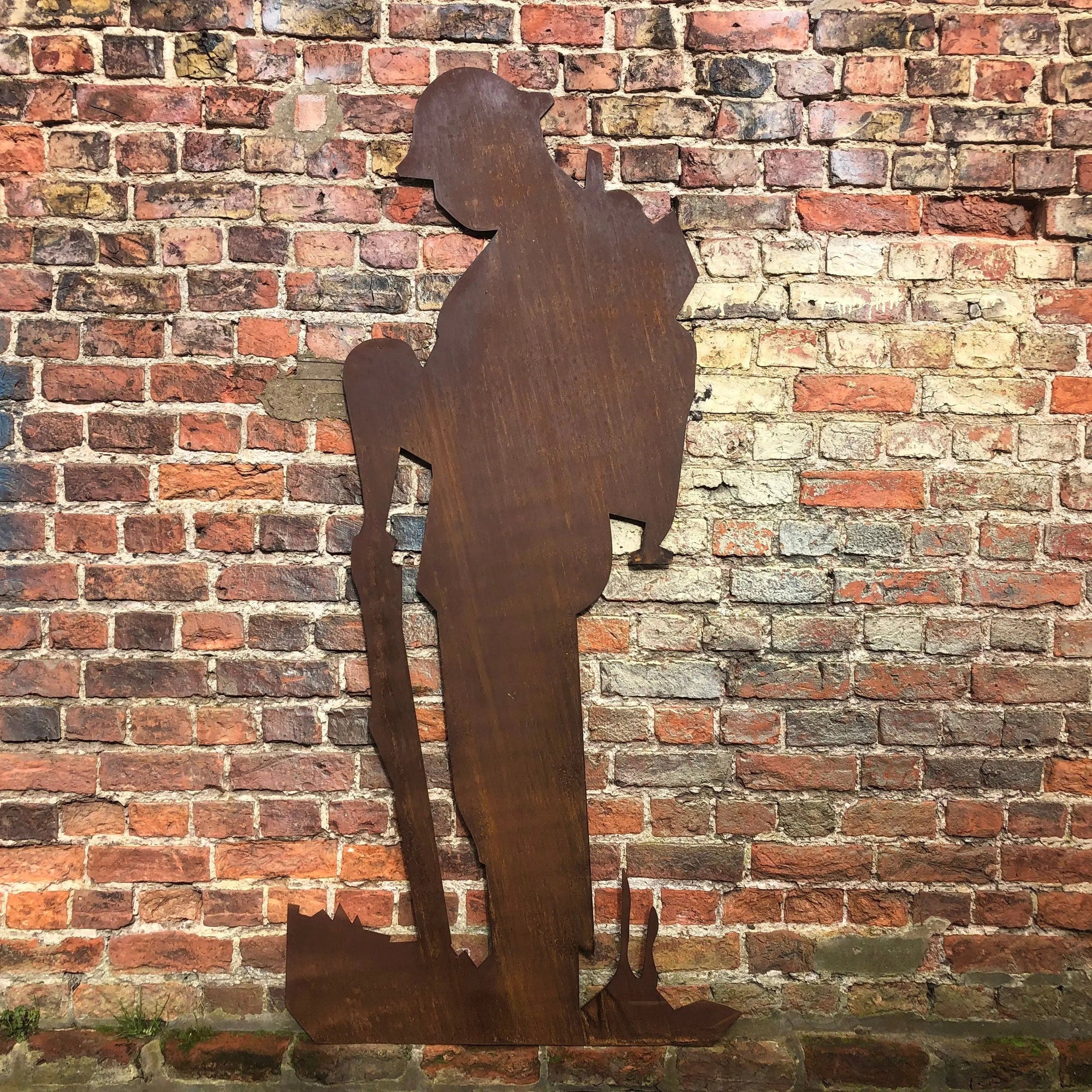 XL Lifesize Rusty Metal Soldier Garden Statue