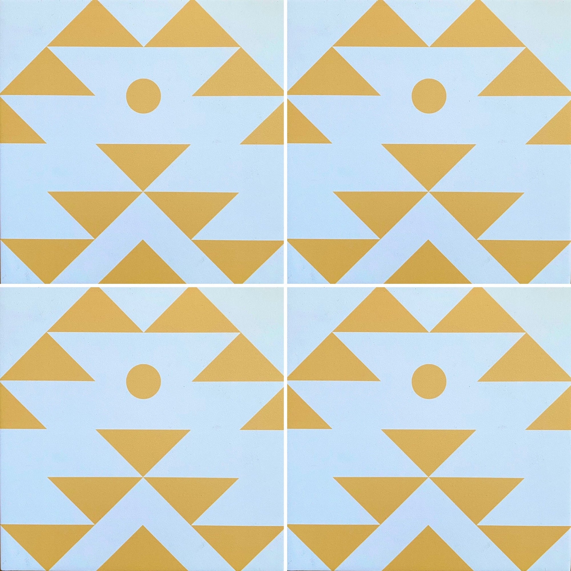 Lima yellow porcelain tile, premium anti-slip outdoor and indoor tile, luxury South American pattern, stylish 20x20cm tile, best-selling by Maria Starling Design at brixbailey.com