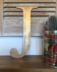 Distressed Gold 5" or 12" Classic Metal Letters, A-Z, 0-9