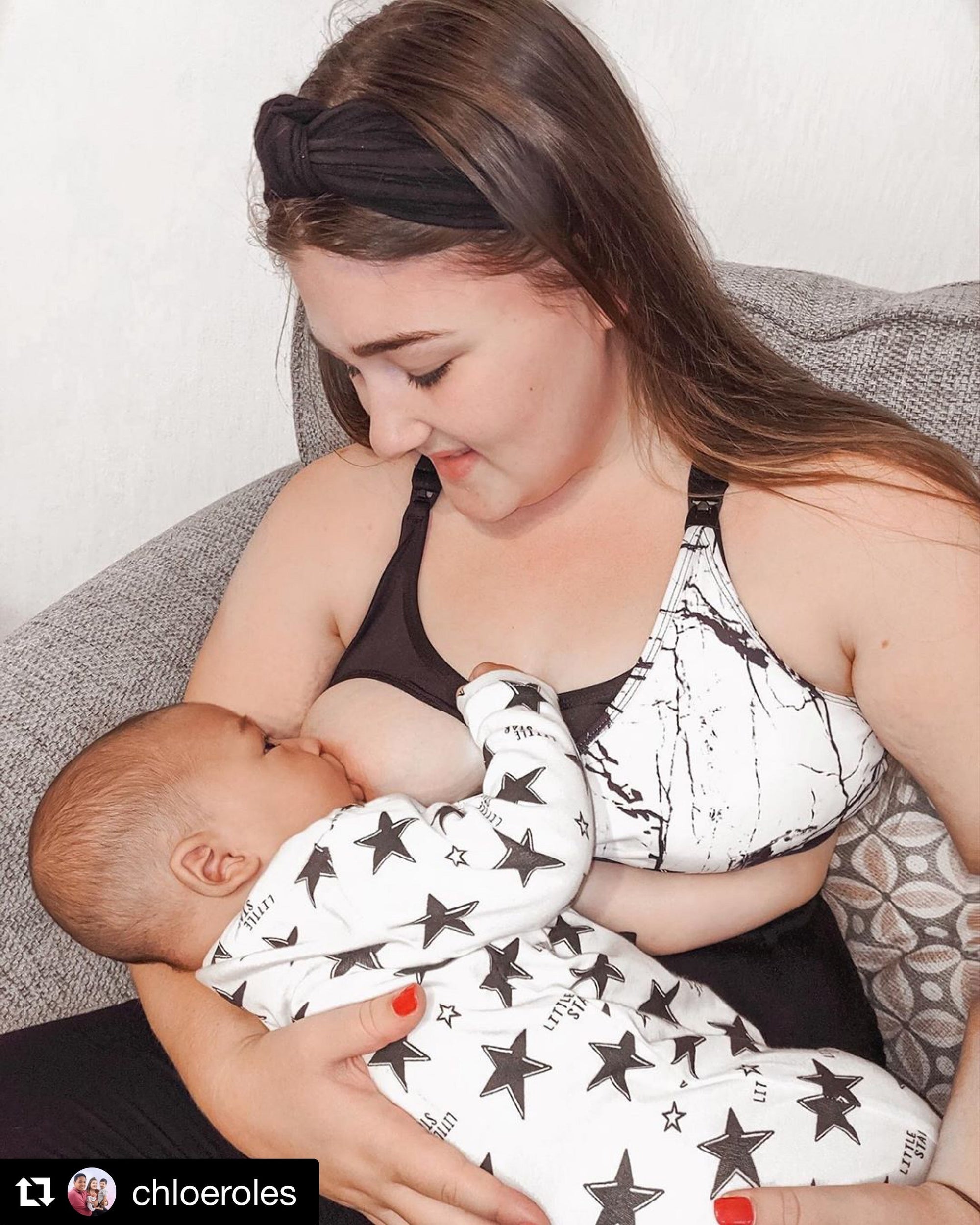 Maternity &amp; Nursing Sports Bra | B-F Cup | Marble Print