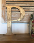 Distressed Gold 5" or 12" Classic Metal Letters, A-Z, 0-9