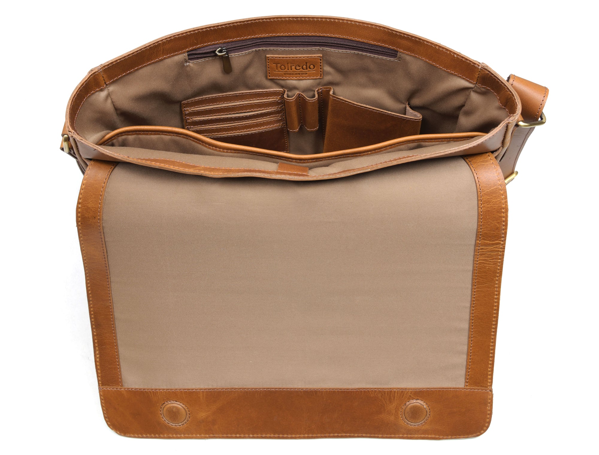 Hudson Leather Messenger Bag - Desert Tan