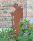Small Rusty Metal Lest We Forget Soldier Statue