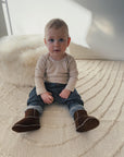Brown Baby Natural Sheepskin Boots