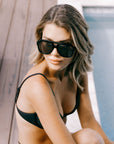 No One Messes with Malone - Large Black Aviator Sunglasses with Dark Grey Lens | UV Protection & Eco-Friendly Frames by Reecy at brixbailey.com