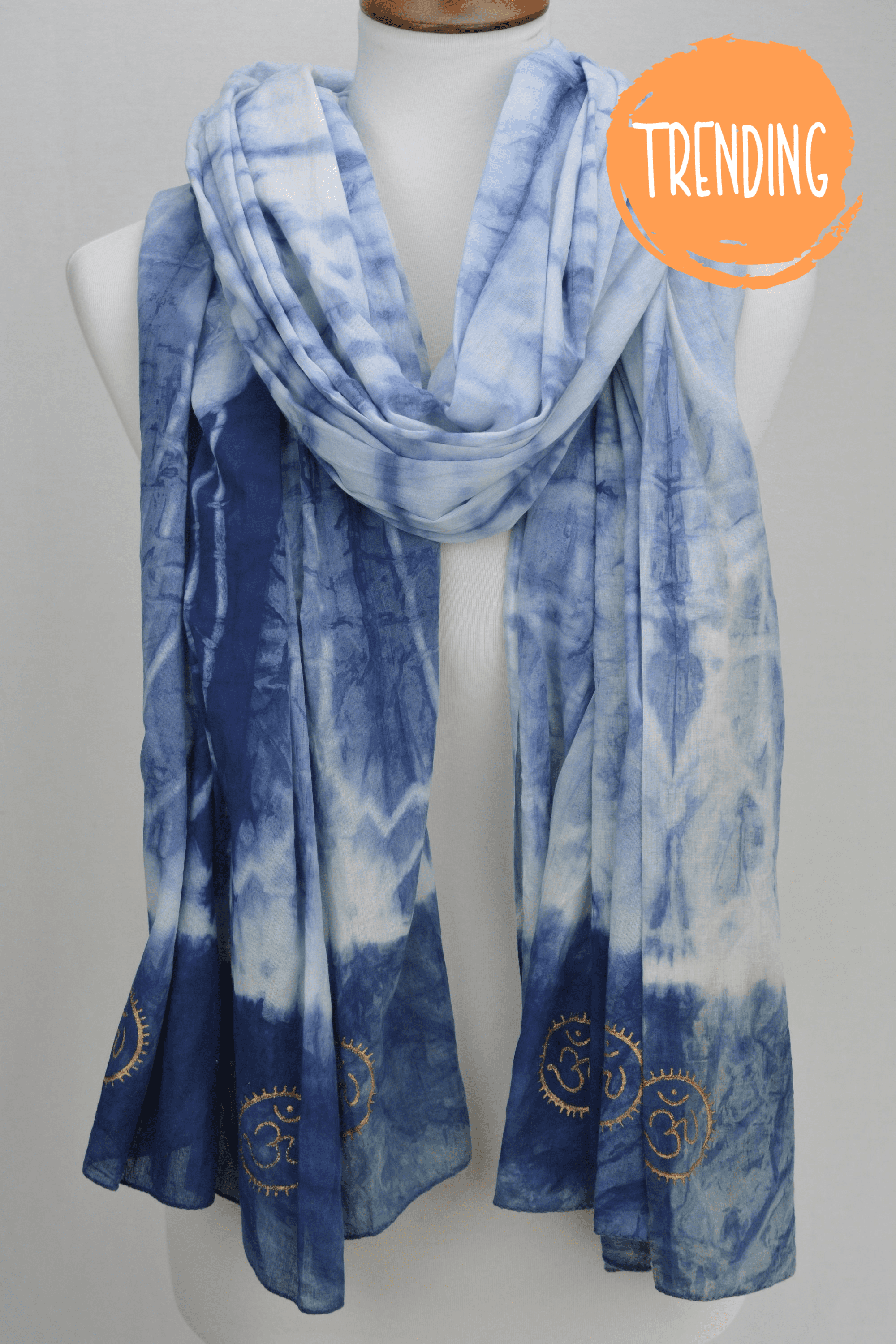 Eternity  Indigo Cotton Scarf-2
