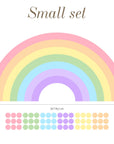Large Rainbow Decal for Girl Bedroom, Gift Polka Dots Wall Stickers Kids, Pastel Rainbow Vinyl Sticker Playroom, Rainbow Nursery Decoration