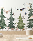 Large Forest Tree Wall Decal - Watercolour Wall Sticker, Nursery Mural, Forest Wall Decal, Peel and Stick Tree Decal