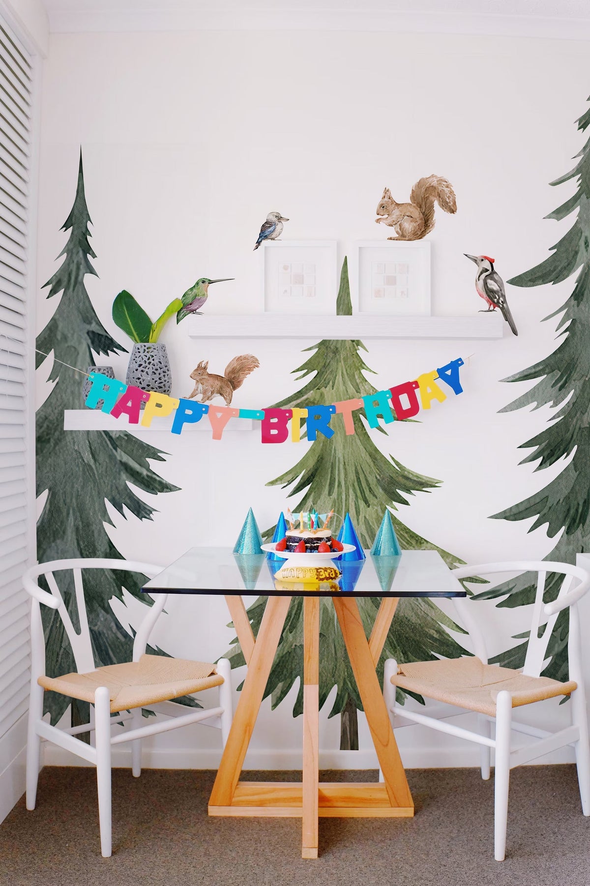 Forest Tree Wall Decal – Woodland Animals and Trees for Kids’ Rooms &amp; Nurseries