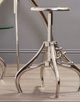 Maxi Silver Finish Adjustable Stool