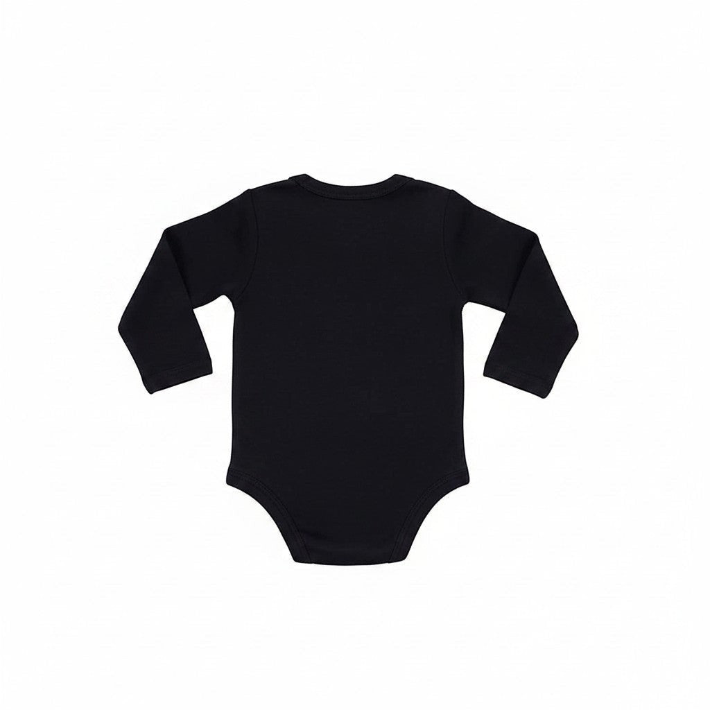 Black Baby Onesie with Velvet Detail