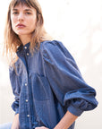 ingrid blouse | indigo stripe
