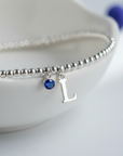 Birthstone & Initial Letter Personalised Charm Bracelet