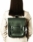 Handmade Leather City Backpack - Ivy Green