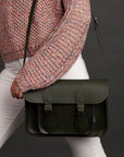 Handmade Leather Satchel - Ivy Green