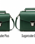 Handmade Leather Sugarcube Handbag - Ivy Green