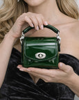 Bauble Handmade High Shine Leather Handbag - Ivy Green