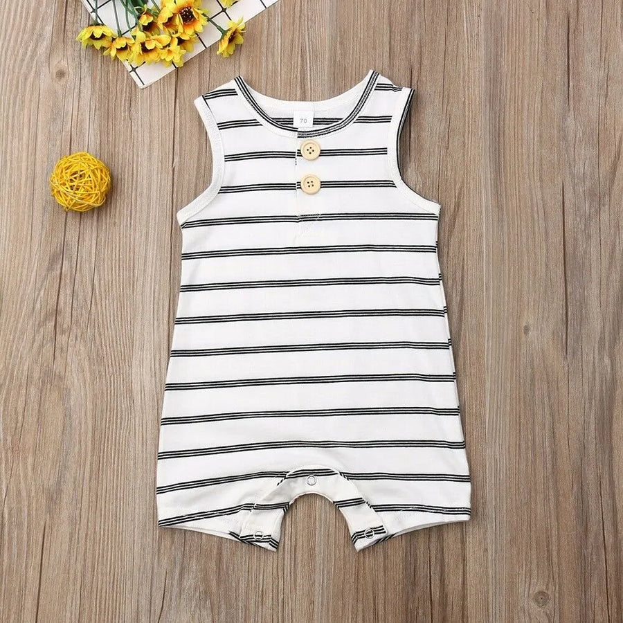 Adorable Baby Rompers for Boys & Girls - Soft Cotton Blend, Striped Design, Multiple Sizes by Baby Lamby at brixbailey.com